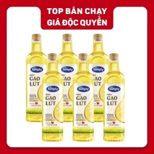 Combo 6 chai dầu gạo lứt Simply 1L