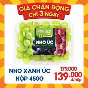 Nho xanh Sweet Globe Úc 450g (1 Hộp)