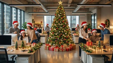Cách trang trí Noel văn phòng 2025 mang không khí lễ hội rõ nét