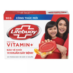 Xà bông cục bảo vệ vượt trội Lifebuoy hộp 90g (1 Cái)