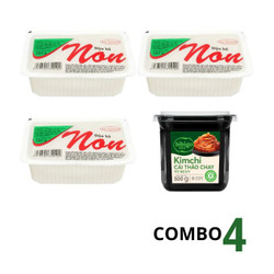 Combo 3 gói đậu hũ non và 500g kim chi chay