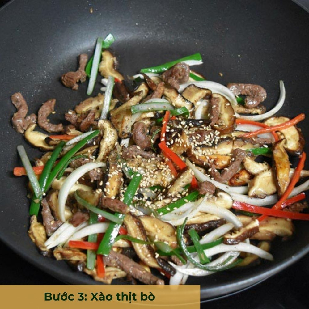 bước 3 xào thịt bò