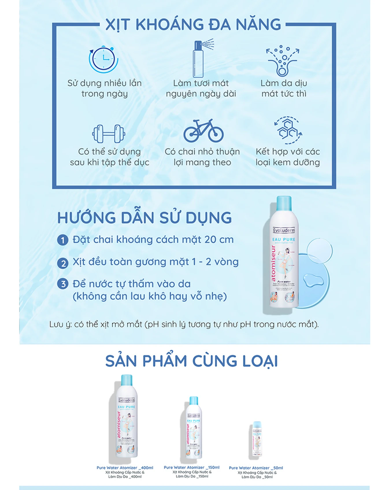 Xịt Khoáng Evoluderm 400ml - Image 5