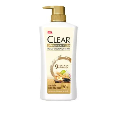 Dầu gội sạch gàu 9 loại thảo dược Clear chai 630g