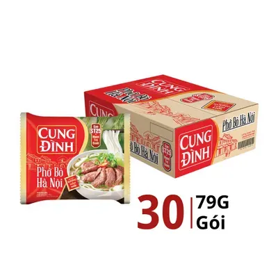 Thùng 30 gói phở bò Cung Đình Hà Nội 79g