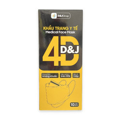 Khẩu trang hoạ tiết 4D 3 lớp D&J hộp 10 cái