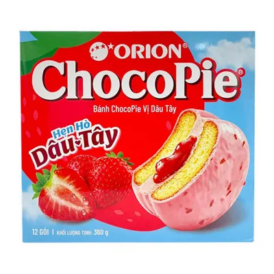 Bánh Choco Pie vị dâu tây Choco Pie hộp 360g