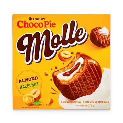Bánh chocopie kem mềm vị hạnh nhân Orion hộp 12 gói x 23g