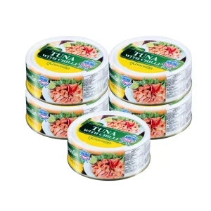 Combo 5 lon cá ngừ sốt ớt Sea Crown 140g
