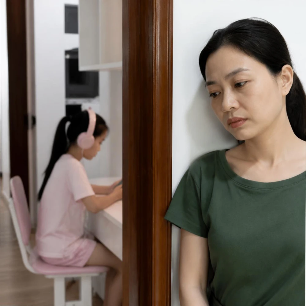 Khoảng cách không phải vì con không yêu mẹ, mà vì con sợ tổn thương thêm. (Ảnh được tạo bởi AI)  