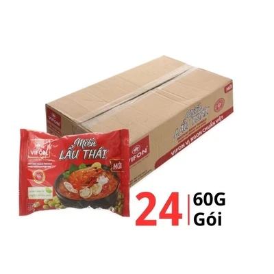 Thùng 24 Gói Miến Lẩu Thái / Măng Vịt/ Sườn Heo VIFON 60g / Gói