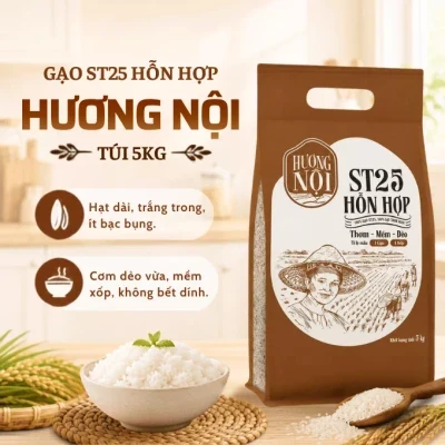 Gạo ST25 hỗn hợp Hương Nội túi 5kg