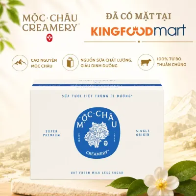 Thùng 48 hộp sữa tươi tiệt trùng Mộc Châu Creamery ít đường 180ml