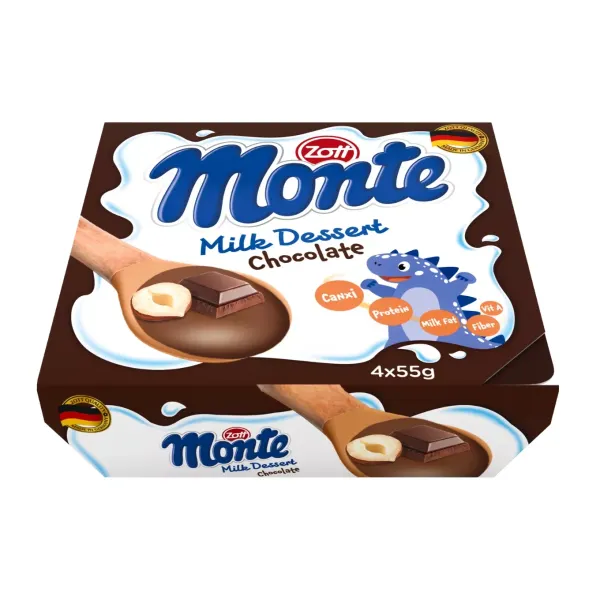 Váng sữa chocolate Monte vỉ 4 hộp x 55g