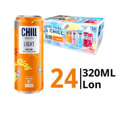 Thùng nước trái cây lên men vị đào & vodka Chill Cocktail lon 320ml (24 Lon)