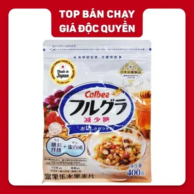 Ngũ cốc trái cây ít đường Calbee gói 400g