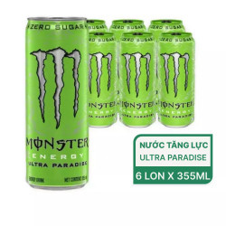 Lốc nước tăng lực Ultra Paradise Monster lon 355ml (6 Lon)