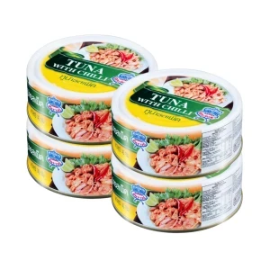 Combo 4 lon cá ngừ sốt ớt Sea Crown lon 140g