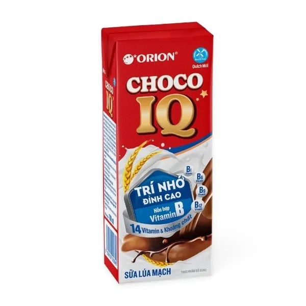 Sữa lúa mạch choco IQ Orion hộp 180ml