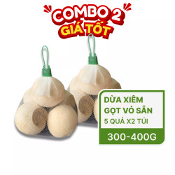 Combo 2 dừa xiêm xanh 5 quả size 300-400g (2 Combo)