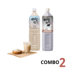 Combo thức uống buổi sáng - Nước gạo & nước gạo lứt Woongjin 1L