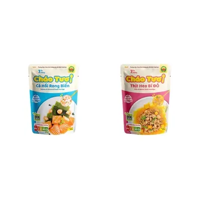 Combo Cháo tươi Cây Thị cá hồi gói 240g (1 Gói) + Cháo tươi Cây Thị thịt heo gói 240g