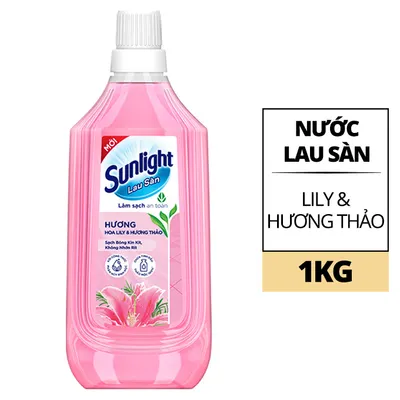 Nước lau sàn tinh dầu thảo mộc hương lily và bạch trà Sunlight chai 1kg