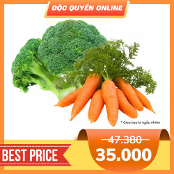 Combo Cà rốt Đà Lạt VietGap phần 300g & Bông Cải Xanh Đà Lạt Vietgap 320g