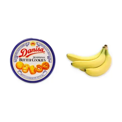Combo Bánh quy bơ Danisa hộp 200g + Chuối già giống Nam Mỹ nhánh 1.1Kg