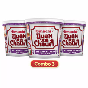 Combo 3 Quán Xá Châu Á mì tươi vịt quay Bắc Kinh Omachi hộp 93g (3 Hộp)
