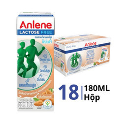 Thùng sữa tiệt trùng không đường Lactose vị hạnh nhân Anlene hộp 180ml (18 Hộp)