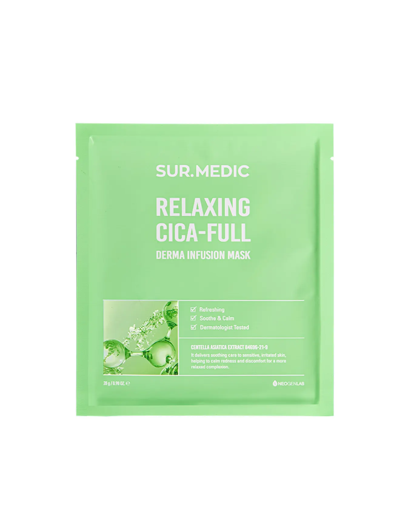 Mặt Nạ Sur.Medic Relaxing Cica-Full Derma Infusion Mask 28g - Image 1