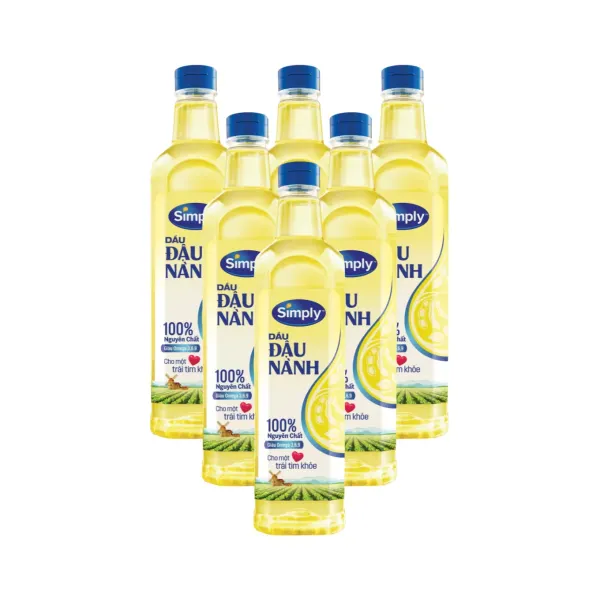 Combo 6 chai dầu đậu nành Simply 1L