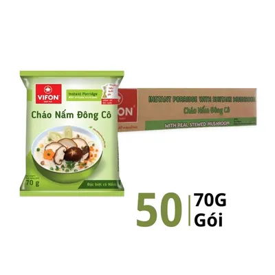 Thùng 50 gói cháo nấm đông cô Vifon có nấm thật 70g
