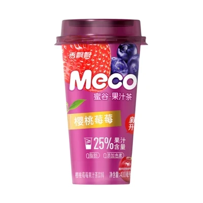 Trà hoa quả vị anh đào, dâu, việt quất Meco ly 400ml