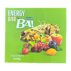 Ngũ cốc năng lượng 5 loại trái cây Bakalland hộp 3 thanh x 40g (1 Hộp)