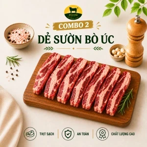 Combo 2 gói dẻ sườn bò Úc (rib finger) Pacow 500g