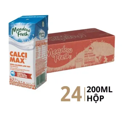 Thùng 24 hộp sữa tươi canxi Úc Meadow Fresh 200ml