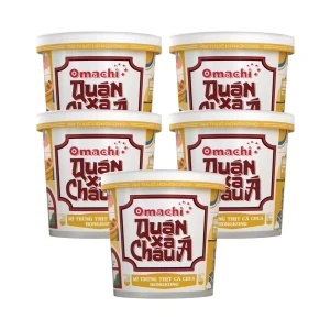 Combo 5 hộp Quán xá châu á mì cà chua trứng Hong Kong Omachi 104g