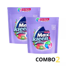 Combo 2 túi Viên giặt xả huyền diệu Maxkleen túi 34 viên x 15g (2 túi)