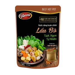 Nước dùng hoàn chỉnh lẩu bò kèm thảo mộc ngũ vị Barona gói 164g (1 Gói)