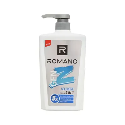 Tắm Gội 2IN1 Gen Z hương Sea Breeze Romano chai 610g