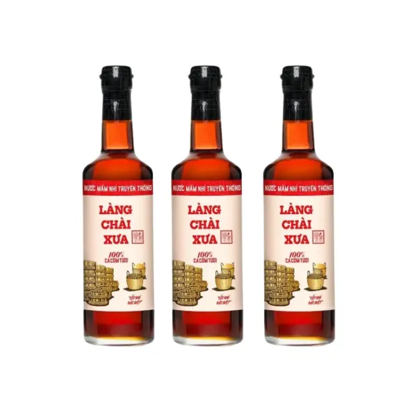 Combo 3 Chai Nước Mắm Nhãn Đỏ 30N Làng Chài Xưa 500ml