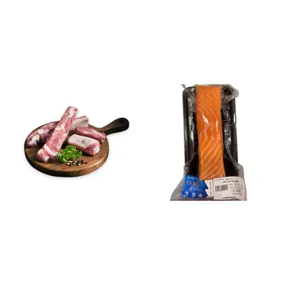 Combo Sườn non 900g + Cá hồi Faroe phi lê 250g
