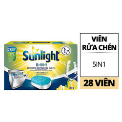 Viên rửa chén 5in1 Sunlight hộp 28 viên