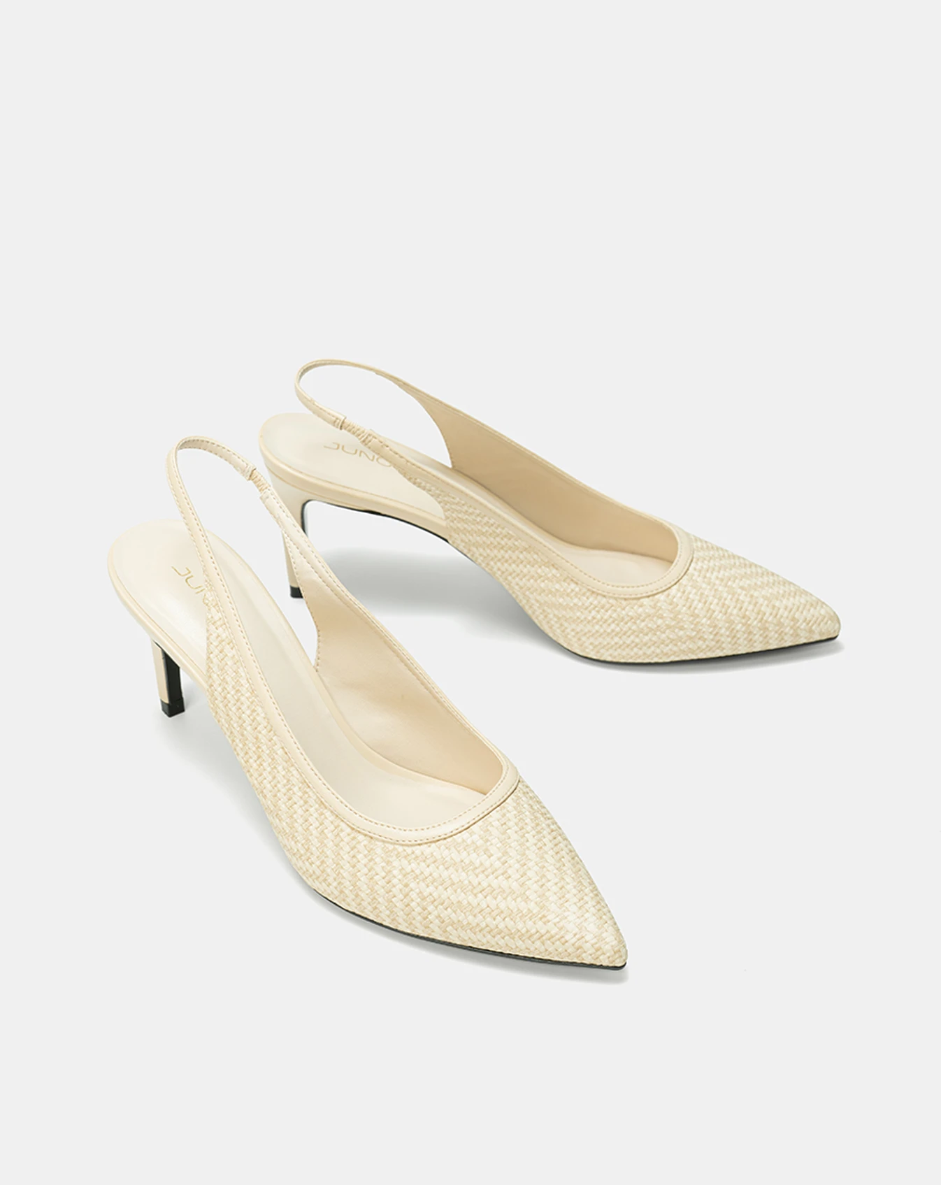 Giày Cao Gót Slingback Phối Chất Liệu Đan - Image 7