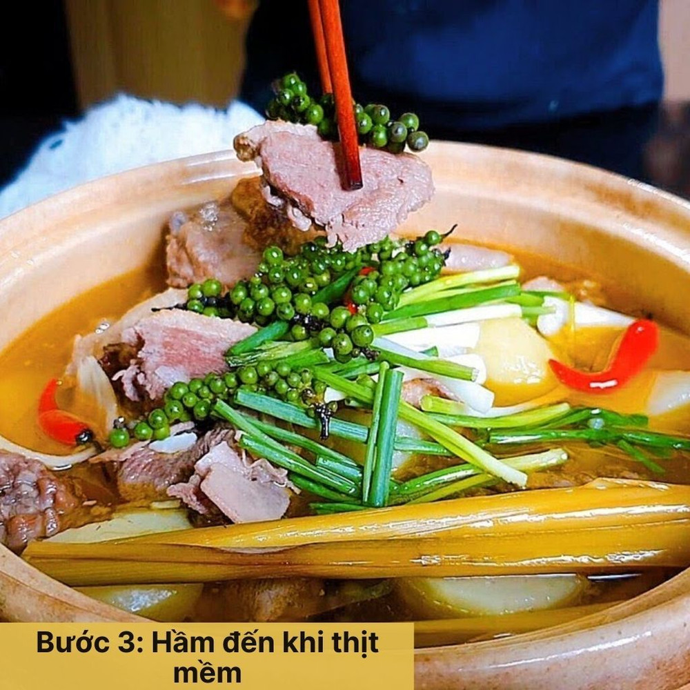 Nấu với tiêu xanh