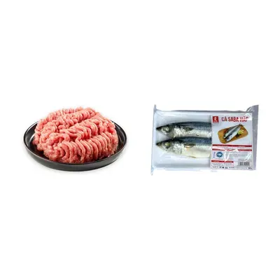 Combo Thịt heo xay 900g + Cá saba hấp TC Food vỉ 250g