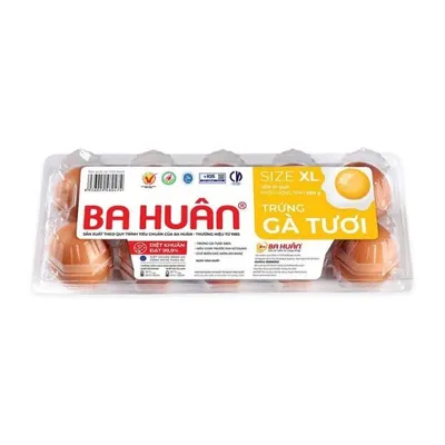Trứng gà size XL Ba Huân hộp 10 quả