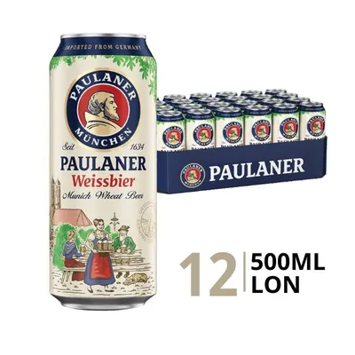 Thùng 24 lon bia Paulaner Munich Wheat 5.5% 500ml